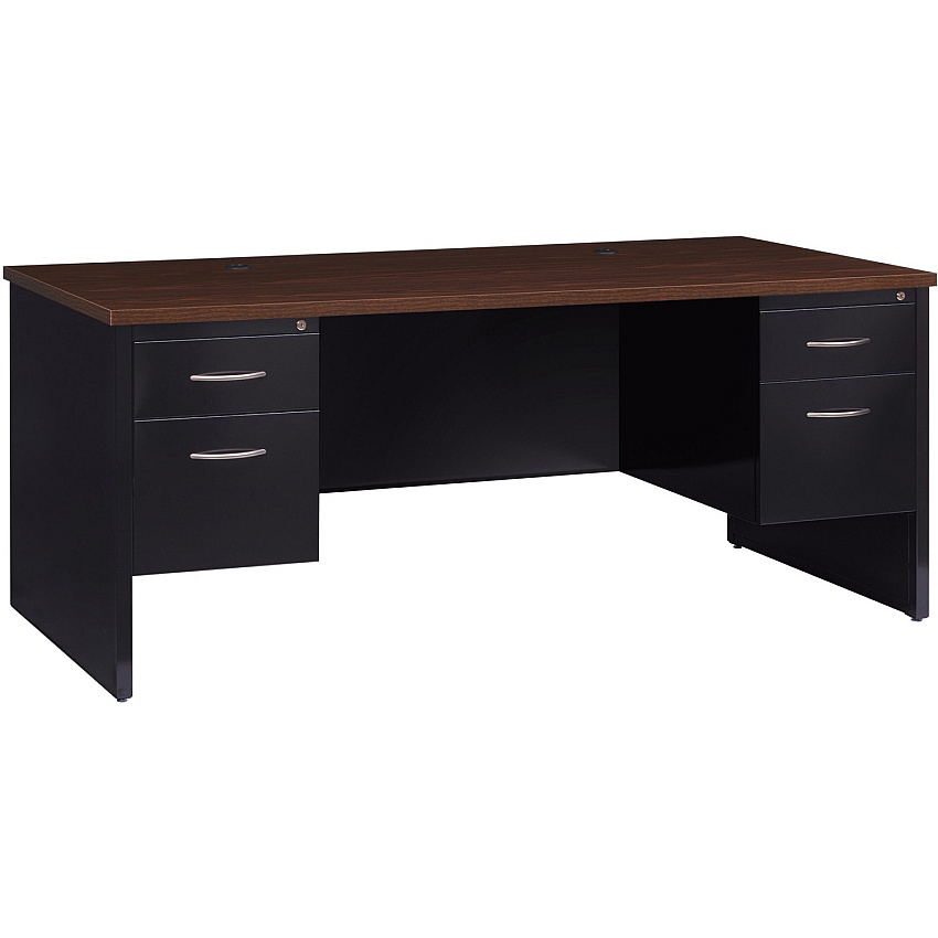 Lorell Fortress Modular Series Double-Pedestal Desk (LLR79139)