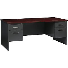 Lorell Fortress Modular Series Double-Pedestal Desk (LLR79140)