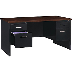 Lorell Fortress Modular Series Double-Pedestal Desk (LLR79141)