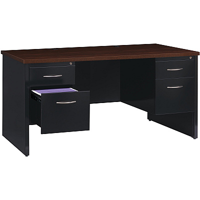 Lorell Fortress Modular Series Double-Pedestal Desk (LLR79141)