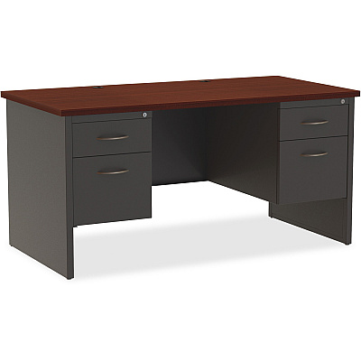 Lorell Fortress Modular Series Double-Pedestal Desk (LLR79142)