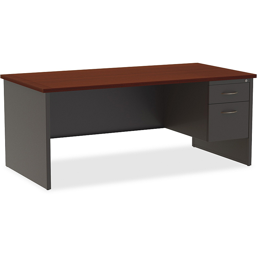 Lorell Fortress Modular Series Right-Pedestal Desk (LLR79144)