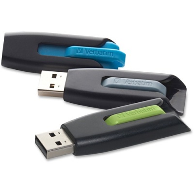 Verbatim 16GB Store 'n' Go V3 USB 3.2 Gen 1 Flash Drive - 3pk - Blue, Green, Gray (99126)