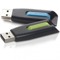 Verbatim 32GB Store 'n' Go V3 USB 3.2 Gen 1 Flash Drive - 2pk - Blue, Green (99127)