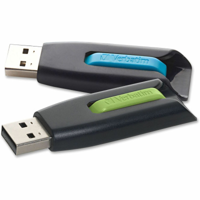 Verbatim 32GB Store 'n' Go V3 USB 3.2 Gen 1 Flash Drive - 2pk - Blue, Green (99127)