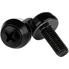 StarTech M6 Mounting Screws - 100 Pack, Black (CABSCRWSM62B)