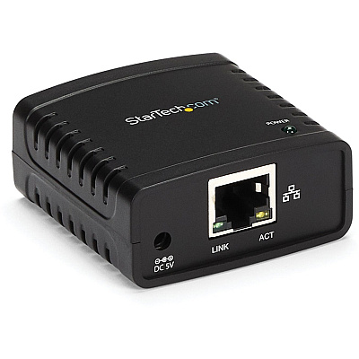 StarTech 10/100mbps Ethernet To Usb 2.0 Network Lpr Print Server - Usb Print Server With 10base-t/100base-tx Auto-sensing - Supports Lpr Network Printing (PM1115U2)