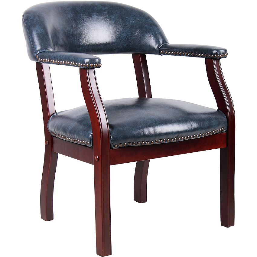 BOSS Captain's Chair In Blue Vinyl (B9540BE)