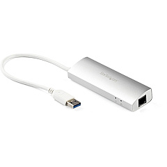 StarTech 3-port Usb Hub With Ethernet, Usb-a Ports, Gigabit Ethernet/gbe, Usb 5gbps, Bus-powered, Portable Laptop Usb 3.0 Hub (ST3300G3UA)