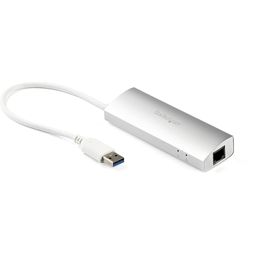 StarTech 3-port Usb Hub With Ethernet, Usb-a Ports, Gigabit Ethernet/gbe, Usb 5gbps, Bus-powered, Portable Laptop Usb 3.0 Hub (ST3300G3UA)