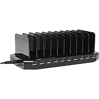 Tripp Lite 10-Port USB Charging Station with Adjustable Storage, 12V 8A (96W) USB Charger Output (U280010ST)