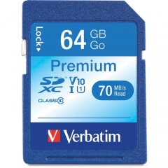 Verbatim 64GB Premium SDXC Memory Card, UHS-I Class 10 (44024)