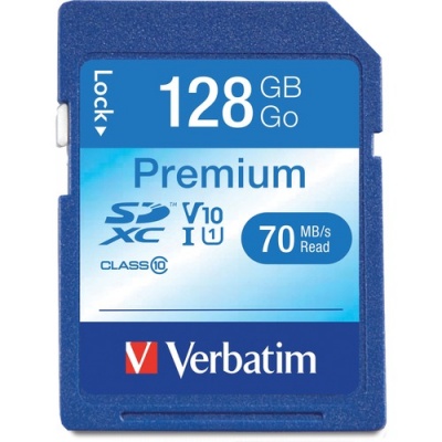 Verbatim 128GB Premium SDXC Memory Card, UHS-I Class 10 (44025)