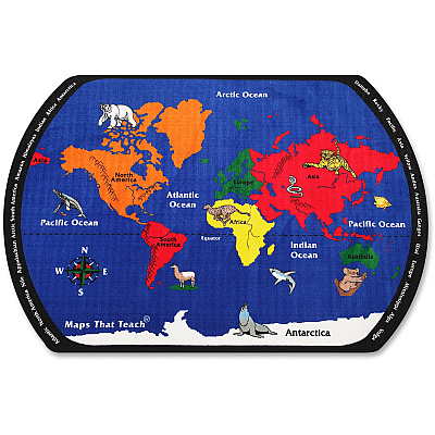 Flagship Carpets Maps That Teach Global Rug (FE12258A)