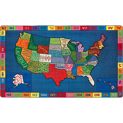 Flagship Carpets My America Doodle Map Rug (FE26244A)