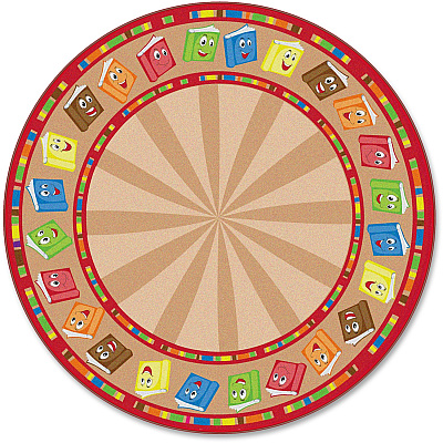 Flagship Carpets Calm Circle Time Books Round Rug (FE33785A)