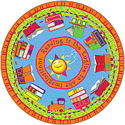 Flagship Carpets Reading Is The Engine 12' Round Rug (FE33970A)