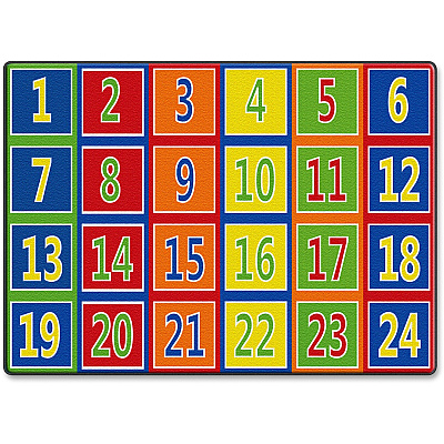 Flagship Carpets Fun 123s Color Square Rows Rug (FE37632A)