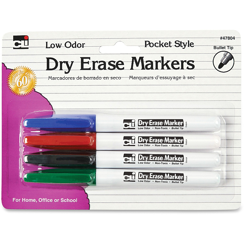 CLI Low Odor Dry Erase Markers (LEO47804)