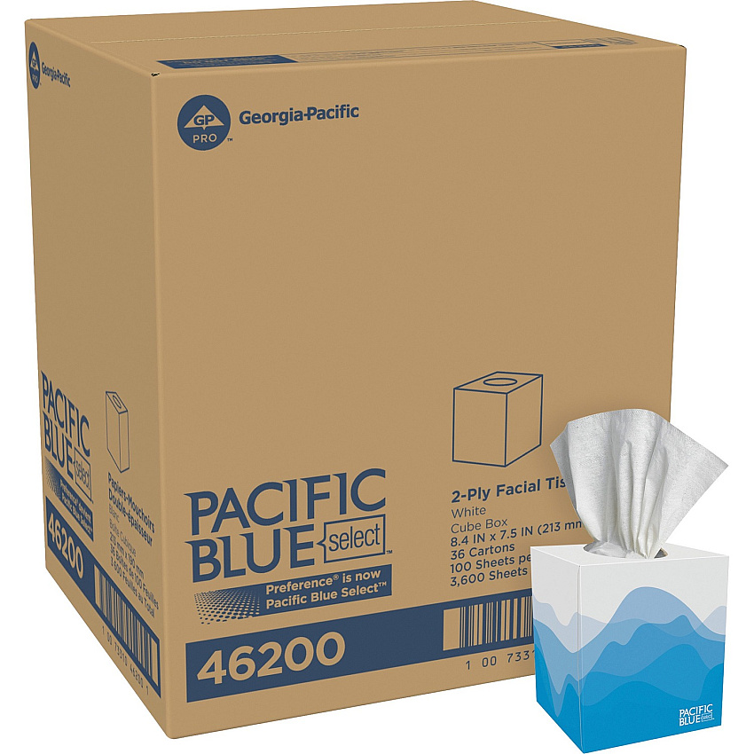 Pacific Blue Select Facial Tissue by GP Pro - Cube Box (GPC46200CT)