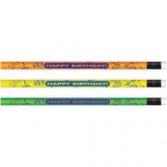 Moon Products Neon Happy Birthday Design Pencils (7917B)