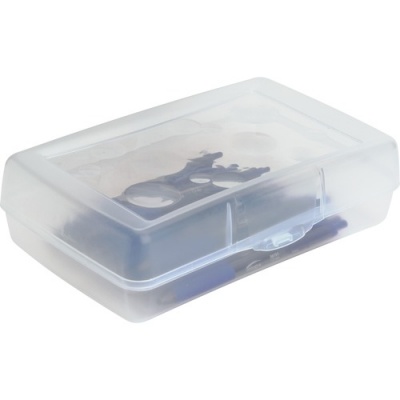 Sparco Clear Plastic Pencil Box (23810)