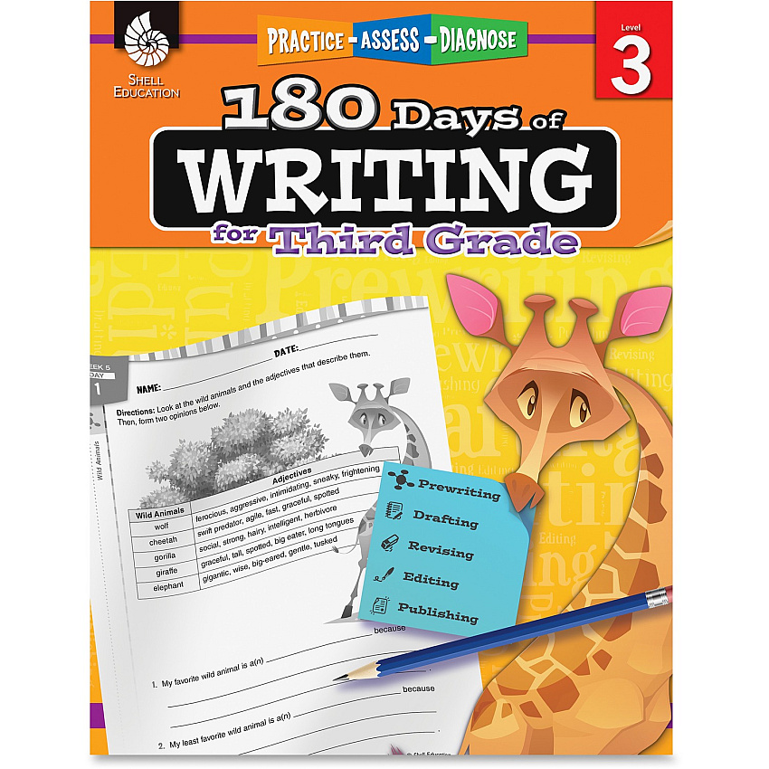 Shell Education 3rd Grade 180 Days of Writing Book Printed Book (51526)