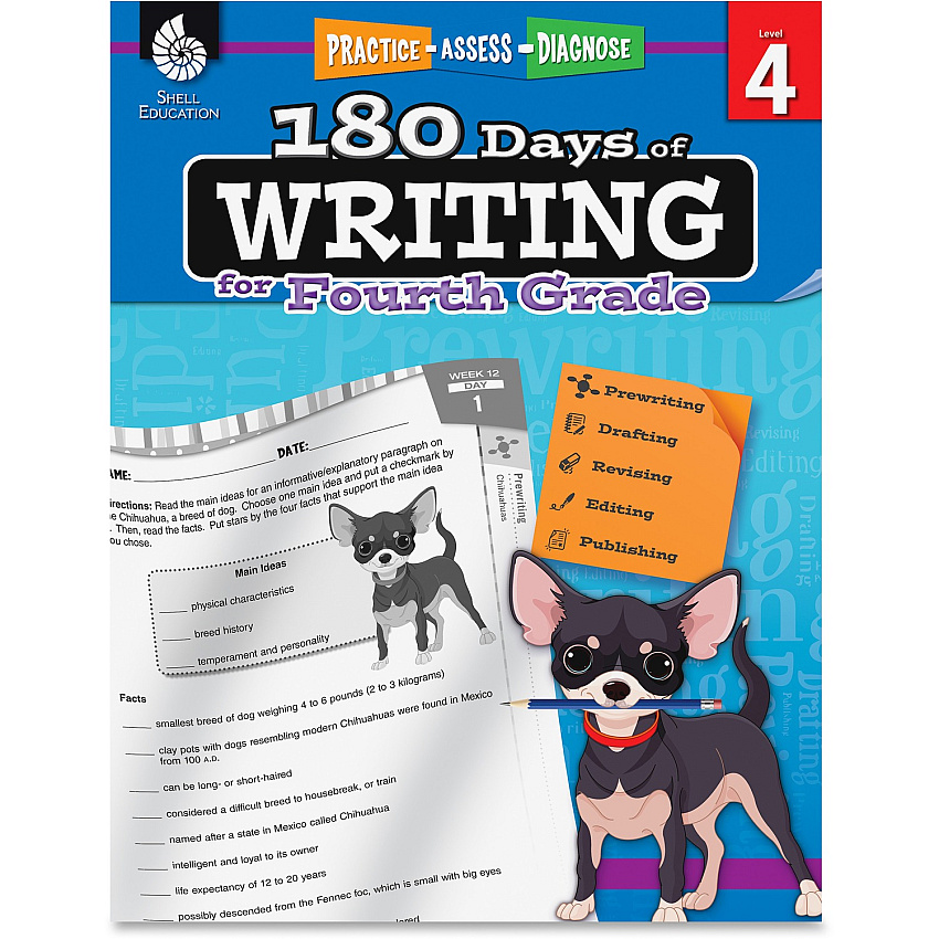 Shell Education 4th Grade 180 Days of Writing Book Printed Book (51527)