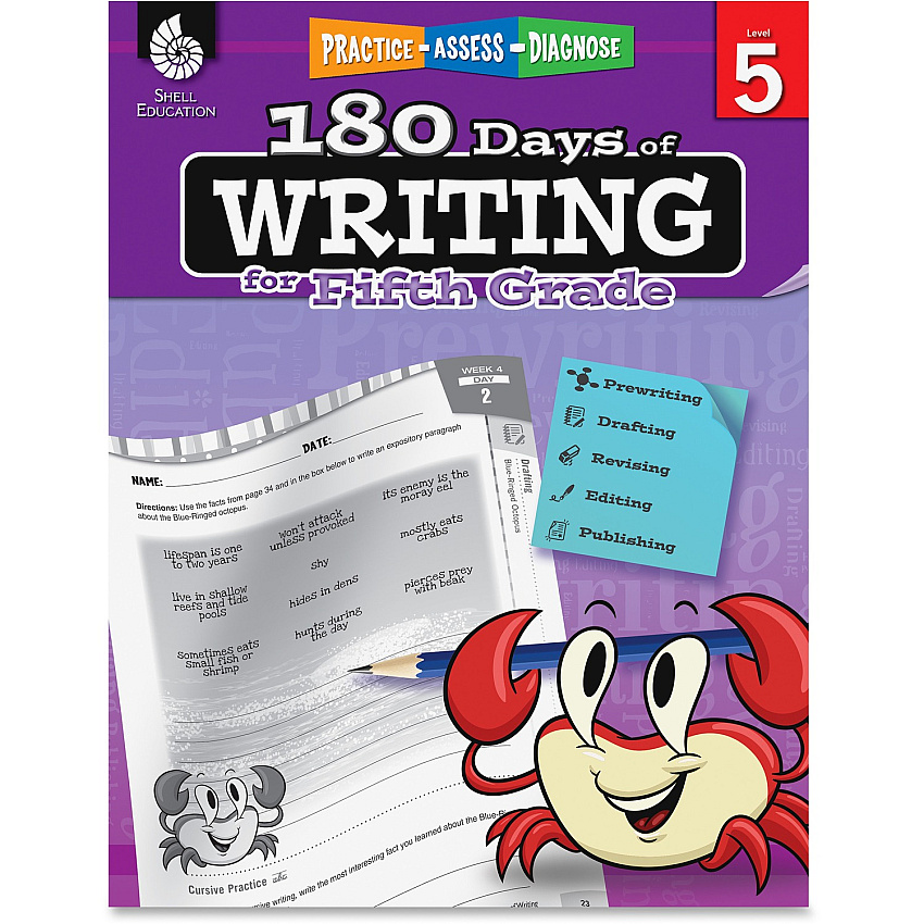 Shell Education 5th Grade 180 Days of Writing Book Printed Book (51528)