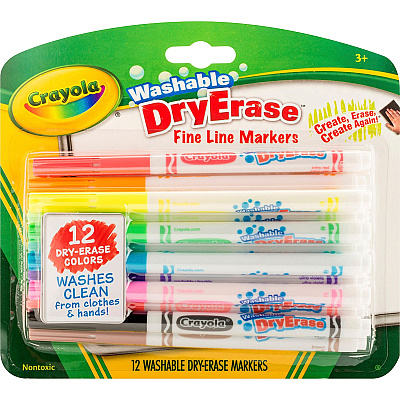 Crayola Washable Dry Erase Fine Line Markers (CYO985912)