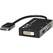 Eaton Tripp Lite Series DisplayPort to VGA/DVI/HDMI All-in-One Converter Adapter, DP ver 1.2, 4K 30 Hz HDMI (P13606NHDV4K)