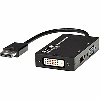 Eaton Tripp Lite Series DisplayPort to VGA/DVI/HDMI All-in-One Converter Adapter, DP ver 1.2, 4K 30 Hz HDMI (P13606NHDV4K)