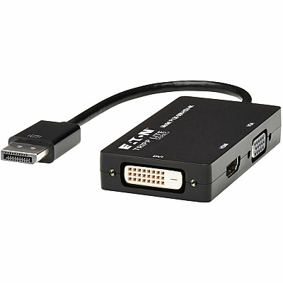 Eaton Tripp Lite Series DisplayPort to VGA/DVI/HDMI All-in-One Converter Adapter, DP ver 1.2, 4K 30 Hz HDMI (P13606NHDV4K)