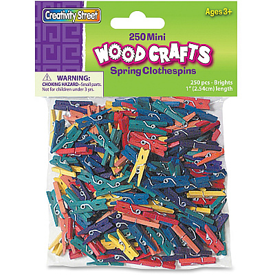 Creativity Street WoodCrafts Bright Mini Clothespins (PAC367202)