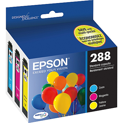 Epson DURABrite Ultra T288 Original Inkjet Ink Cartridge - Cyan, Magenta, Yellow - 3 / Pack (EPST288520S)
