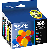 Epson DURABrite Ultra 288 Original Standard Yield Inkjet Ink Cartridge - Pigment Black, Pigment Cyan, Pigment Magenta, Pigment Yellow - 4 / Pack (EPST288120BCS)