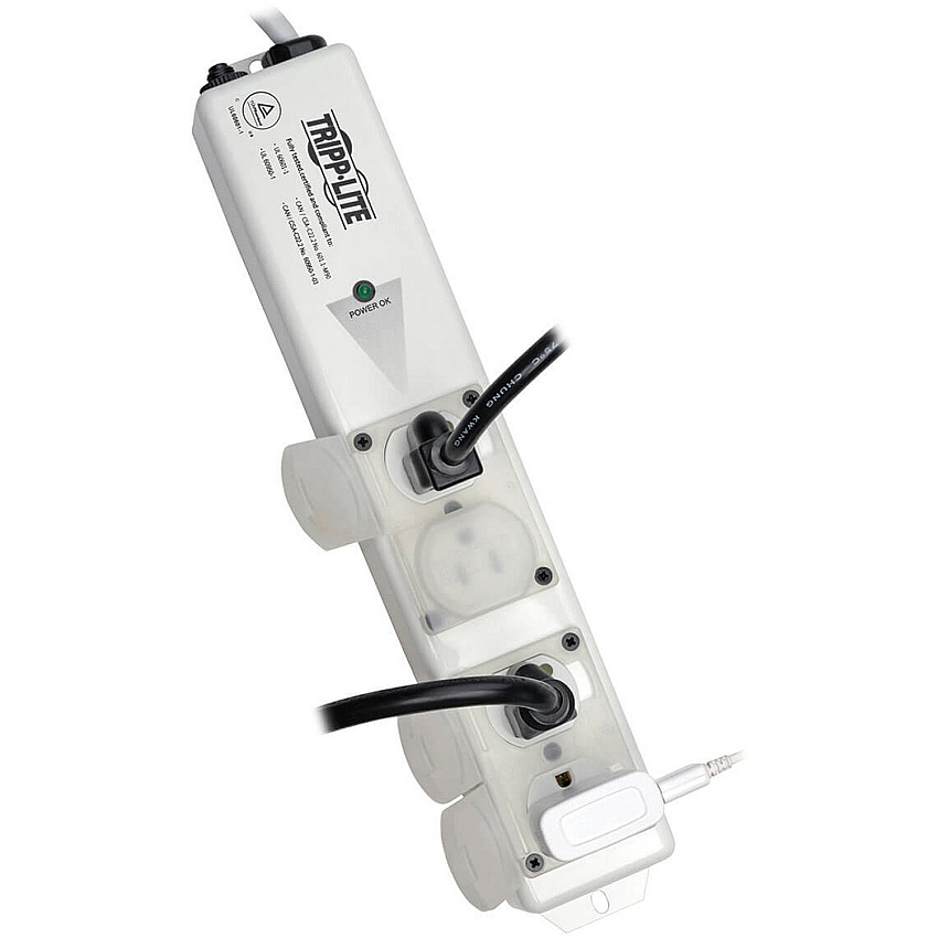 Tripp Lite Safe-IT UL 60601-1 Medical-Grade Power Strip for Patient-Care Vicinity, 4x 15A Hospital-Grade Outlets, Safety Covers, 6 ft. Cord (PS406HGULTRA)