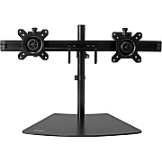 StarTech Dual Monitor Stand - Horizontal - For Up To 24in (17.6lb/8kg) Vesa Mount Monitors - Black - Adjustable Computer Monitor Stand - Steel & Aluminum (ARMBARDUO)