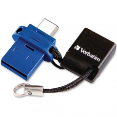Verbatim 64GB Store 'n' Go Dual USB 3.2 Gen 1 Flash Drive for USB-C Devices - Blue (99155)