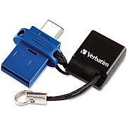 Verbatim 32GB Store 'n' Go Dual USB 3.0 Flash Drive for USB-C Devices - Blue (VER99154)