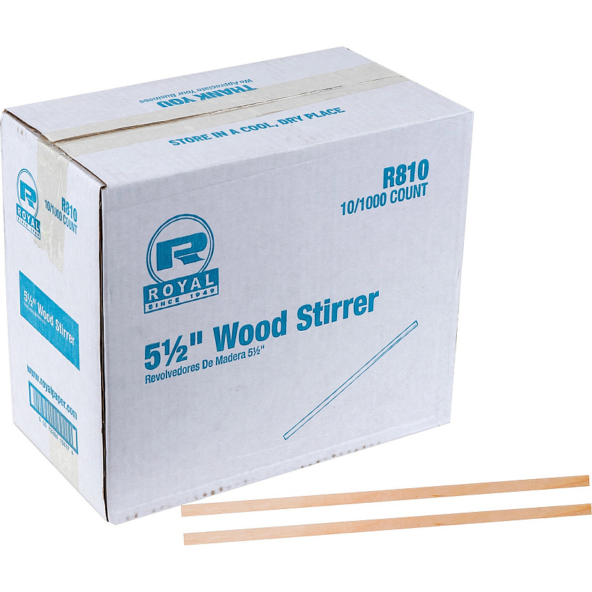 Royal Wood Coffee Stir Sticks (RPPR810CT)