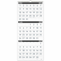 AT-A-GLANCE Three-Month Reference Wall Calendar, Contemporary Artwork/Formatting, 12 x 27, White Sheets, 15-Month: Dec 2025 to Feb 2027 (PM11X28)