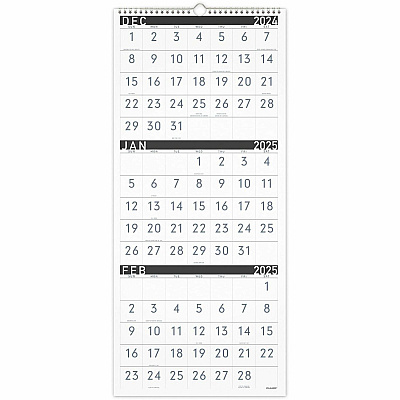 AT-A-GLANCE Three-Month Reference Wall Calendar, Contemporary Artwork/Formatting, 12 x 27, White Sheets, 15-Month: Dec 2025 to Feb 2027 (PM11X28)