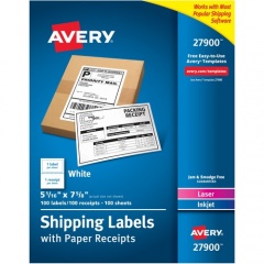 Avery Paper Receipt White Shipping Labels (27900)