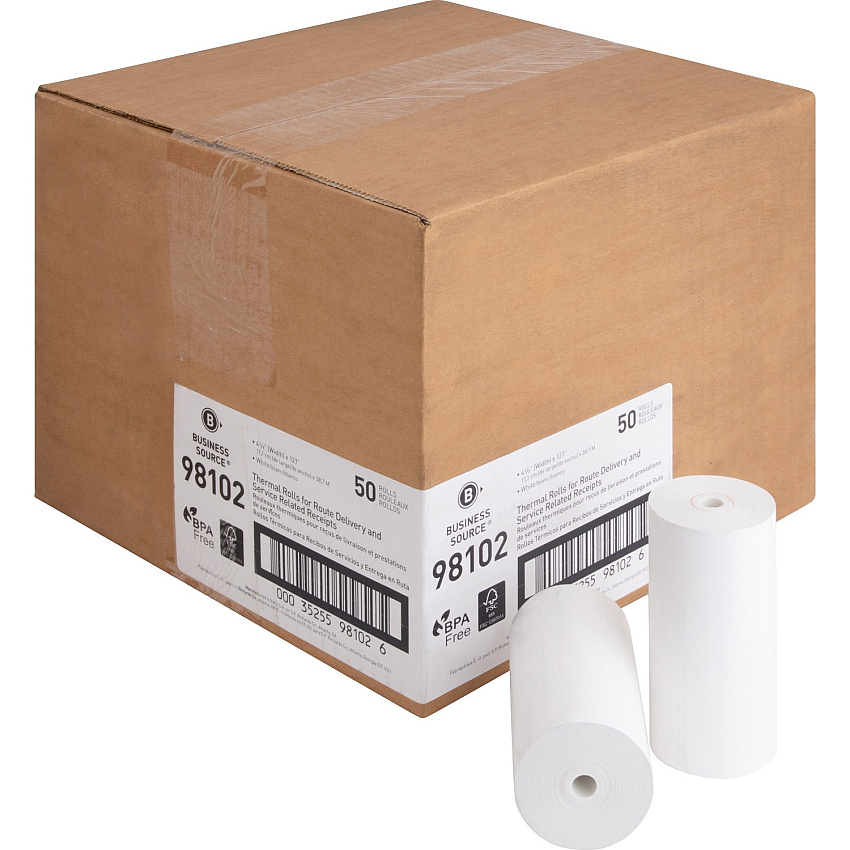 Business Source Portable Printer Receipt Thermal Rolls (BSN98102)