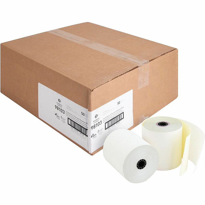 Business Source 2-part Carbonless Cash Register Rolls (BSN98103)