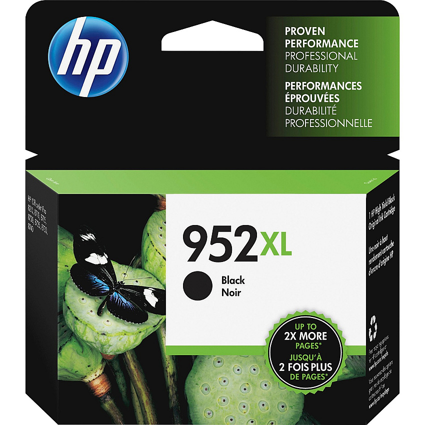 HP 952XL (HEWF6U19AN) Original High Yield Inkjet Ink Cartridge - Black - 1 Each