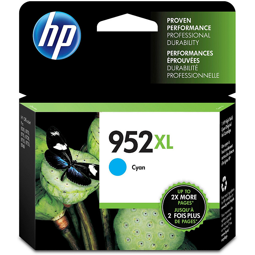 HP 952XL Original High Yield Inkjet Ink Cartridge - Cyan - 1 Each (HEWL0S61AN)