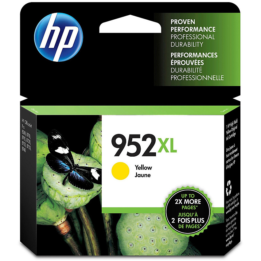 HP 952XL Original High Yield Inkjet Ink Cartridge - Yellow - 1 Each (HEWL0S67AN)