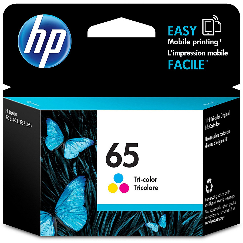 HP 65 (HEWN9K01AN) Original Inkjet Ink Cartridge - Tri-color - 1 Each